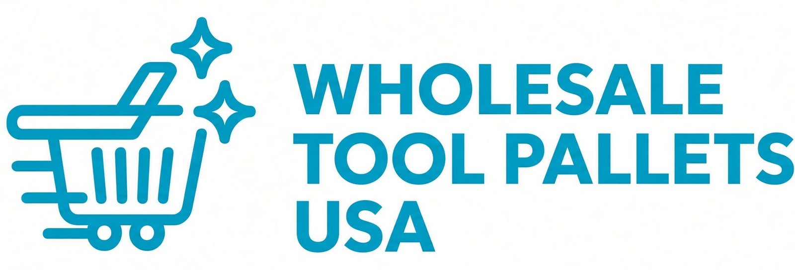 Wholesale Tool Pallets USA logo with teal shopping cart icon